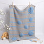 Baby Dinosaur Striped Blanket Easy Knitting Kit, thumbnail 1 of 8
