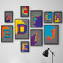 Colourful Bold Alphabet Letters Art Print Gallery Wall, thumbnail 1 of 12