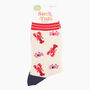 Women's Bamboo Socks Cream Lobsters And Crabs, thumbnail 4 of 4