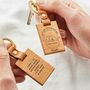 'Let's Go Adventuring' Personalised Wooden Keyring, thumbnail 2 of 5