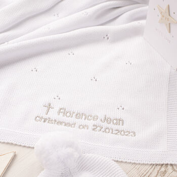 Toffee Moon White Christening Pointelle Cardigan, 5 of 12
