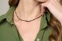Clara Double Chain Necklace With Black Spinel And Pearls, thumbnail 1 of 3