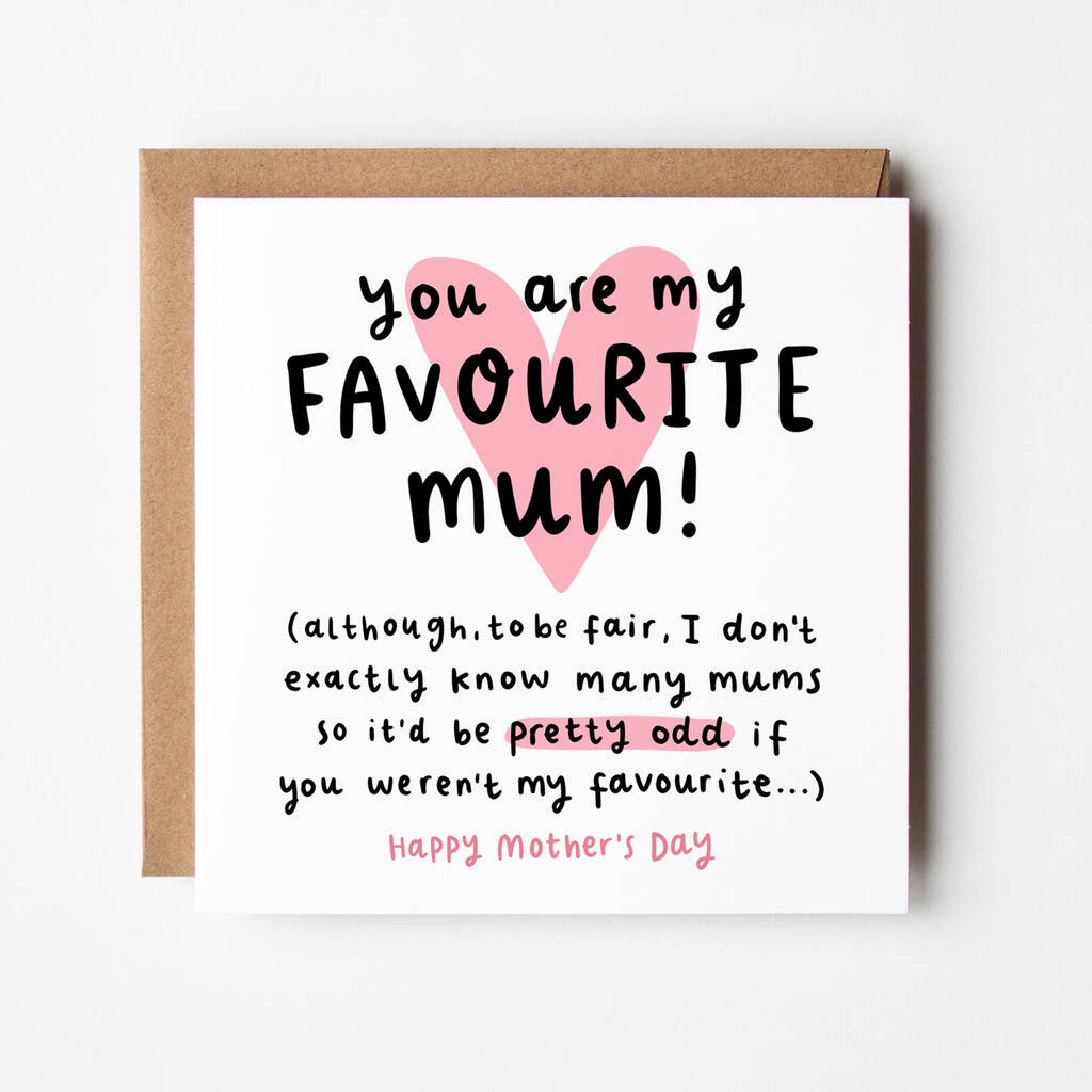 'You Are My Favourite Mum' Mother's Day Card By Arrow Gift Co ...