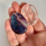 Rainbow Fluorite And Quartz Worry Stone Duo For Success, thumbnail 1 of 3