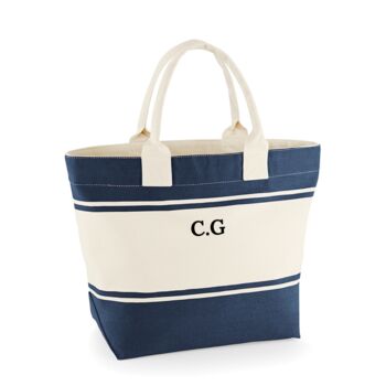 Personalised Cotton Canvas Nautical Tote Bag, 4 of 9