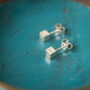 Minimal Sterling Silver Cube Studs, thumbnail 5 of 6