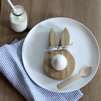Wooden Oak Bunny Ears Egg Cup | Gift Boxed, 4 of 4
