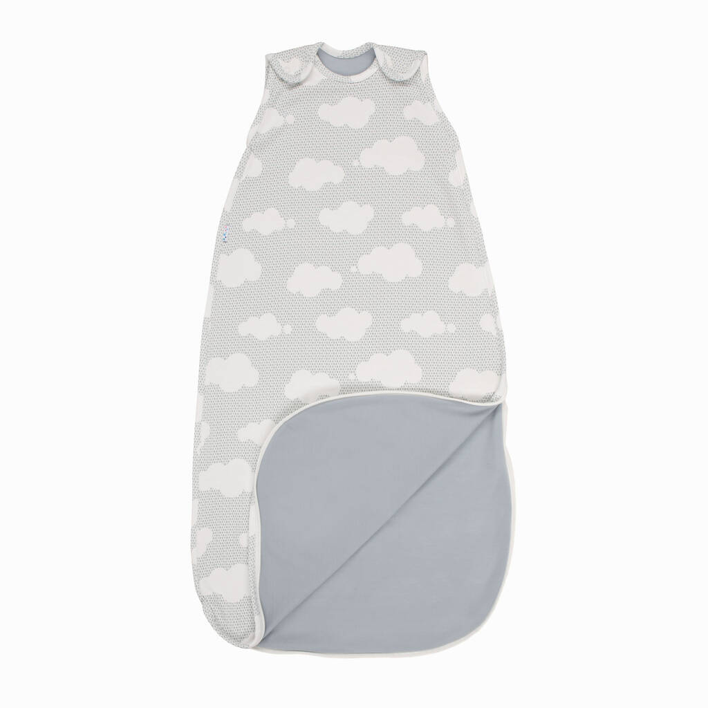 Merino Baby Sleep Bag In 'Silver Linings' Print, 1 of 6