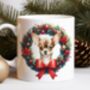 Personalised Chihuahua Christmas Wreath Dog Mug, thumbnail 1 of 2