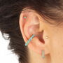 Turquoise Single Cartilage Hoop Earring, 7mm, thumbnail 4 of 5