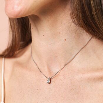 Stainless Steel Teardrop Necklace In Silver, 3 of 3