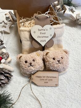 Baby's First Christmas Gift Box, Teddy Christmas Tree Ornament For Baby, 9 of 10