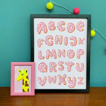 Pink Donut Alphabet Print A4 Or A3, 2 of 3