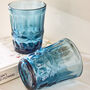 Set Of Four Sapphire Blue Glass Tumblers, thumbnail 3 of 5