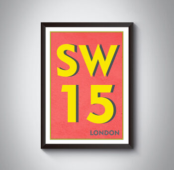 Sw15 Putney, Roehampton, London Postcode Print, 10 of 10
