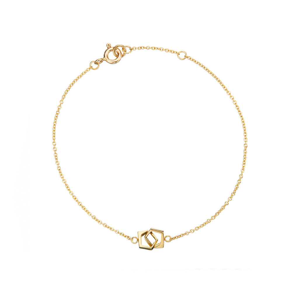 Solid Gold Interlinking Love Link Bracelet By LILY & ROO ...