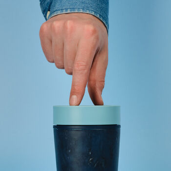 Circular And Co Coffee Cup Made From Fabric 12oz Stonewash Blue, 6 of 8