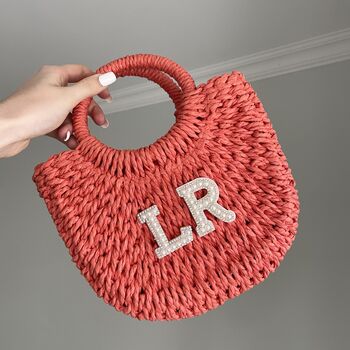 Personalised Wicker Basket Drawstring Bag, 3 of 5