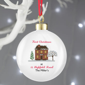 Personalised Cosy Christmas Ceramic Bauble, 2 of 3