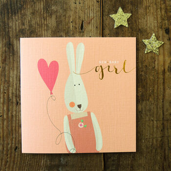 Gold Foiled Baby Bunny Girl Card, 5 of 5