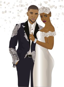 Black Couple Wedding Card, 2 of 3