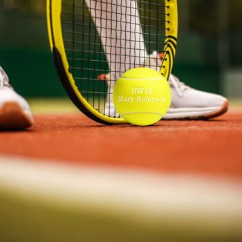 Personalised Tennis Ball With Sw19 Wimbledon Post Code, 11 of 11