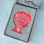 Pink Scallop Shell Gold Framed Embroidery Art, thumbnail 1 of 5