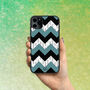 Geometric Chevron Pattern iPhone Case Personalised, thumbnail 1 of 2