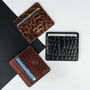 Handmade Small Leather Card Holder. 'The Marco Croco', thumbnail 1 of 9