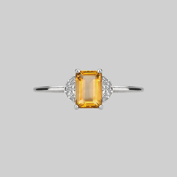 Citrine Ornamental Ring In Silver Or Gold, 5 of 6