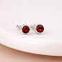 Sterling Silver January Garnet Birthstone Stud Earrings – 7mm, thumbnail 1 of 10