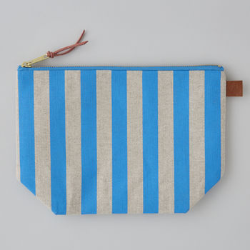 Deckchair Blue Striped Linen Wash Bag, 3 of 3