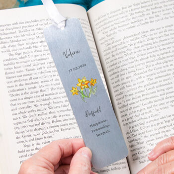 Birth Flower Personalised Water Colour Bookmark, 10 of 12