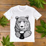 Cuppa Bear Men's Organic T Shirt, thumbnail 3 of 6