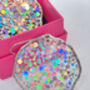 Large Disco Necklace With Silver Sparkles, thumbnail 7 of 8