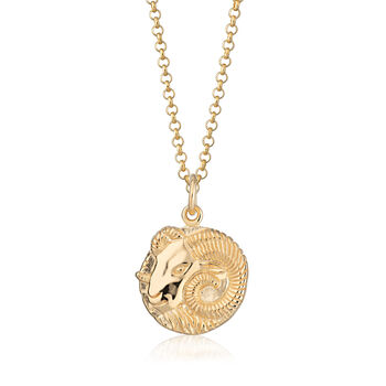 Personalised Gold Plated Aries Zodiac Necklace, 6 of 7
