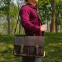 Worn Look Genuine Leather Briefcase, thumbnail 11 of 12