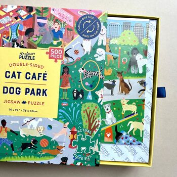 Cat Café And Dog Park Double Sided Jigsaw Puzzle, 3 of 4