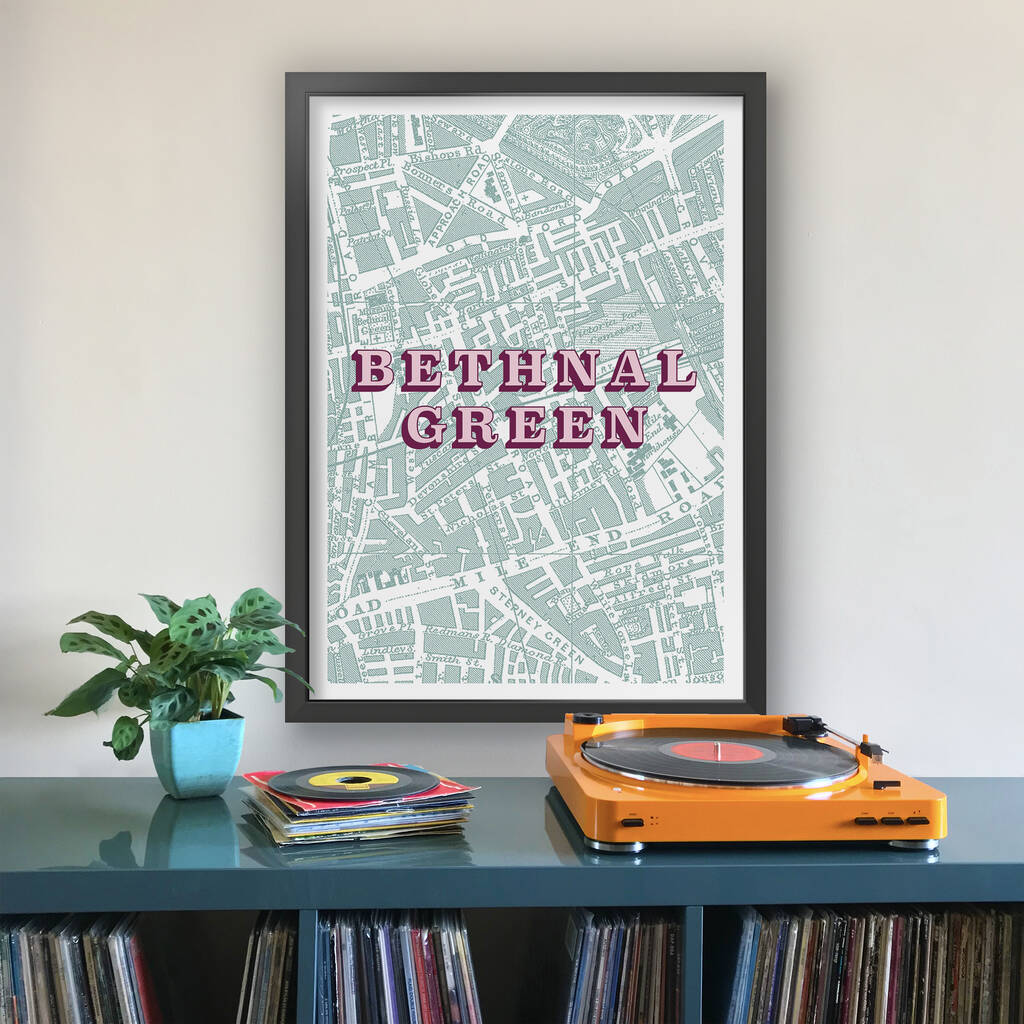 Bethnal Green London Map Screen Print, 1 of 2