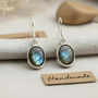 Sterling Silver And Labradorite Drop Earrings Handmade Jewellery, thumbnail 1 of 4