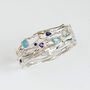 Hinged Sterling Silver Purple And Blue Gemstone Bangle, thumbnail 5 of 6