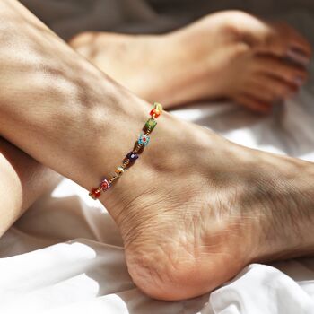 Millefiori Bead Anklet In Gold Plating, 4 of 7