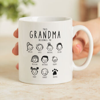 'This Grandma Belongs To' Personalised Mug, 6 of 9