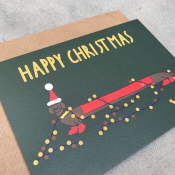 Merry Christmas Sausage Dog Card, 2 of 5