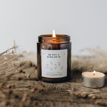 'He Put A Ring On It' Scented Soy Wax Candle, 3 of 9