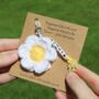 Personalised Crocheted Flower Keyring Letterbox Gift, thumbnail 1 of 12