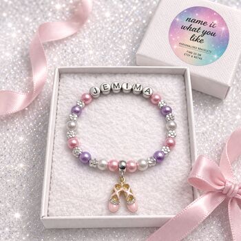 Personalised Ballerina Or Gymnast Charm Bracelet Gift For Girls, 2 of 12