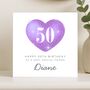 50th Birthday Card For A Friend Female With Her Name, thumbnail 7 of 8