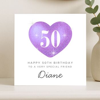 50th Birthday Card For A Friend Female With Her Name, 7 of 8