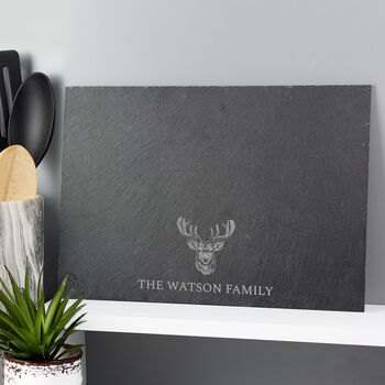 Personalised Stag Slate Placemat, 2 of 3